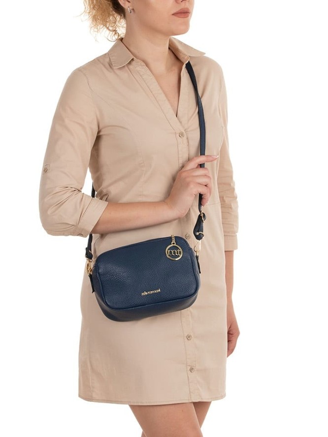 Mia Tomazzi Skórzana torebka "Astolfo" w kolorze granatowym - 23 x 16 x 11 cm rozmiar: onesize