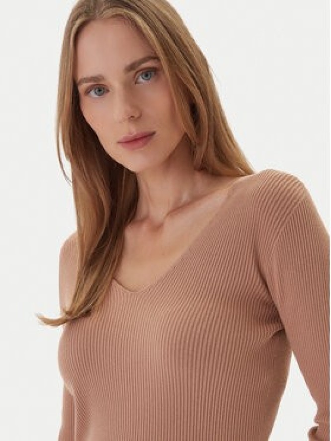 Kontatto Sweter 3M0818C Beżowy Slim Fit