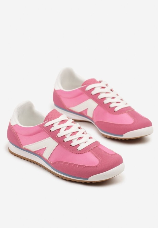 Fuksjowe Sneakersy Ozdobione Geometrycznym Wzorem Teroti