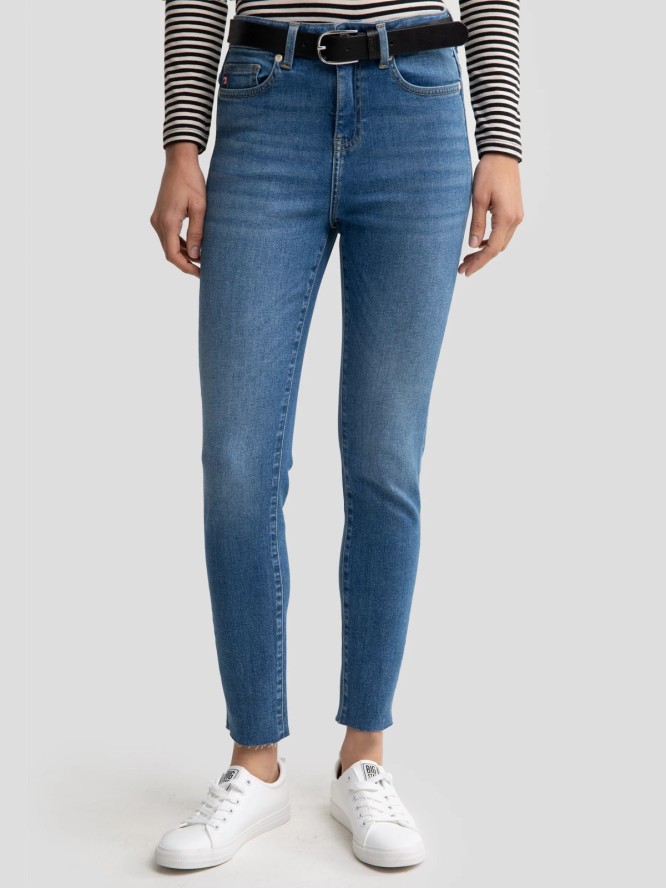 Jeansy damskie z wysokim stanem niebieskie Adela High Waist 137