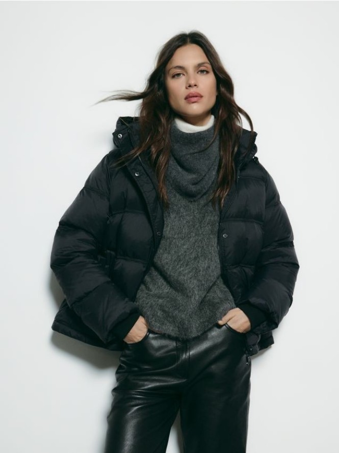 Szal z wełną i kaszmirem - ciemnoszary