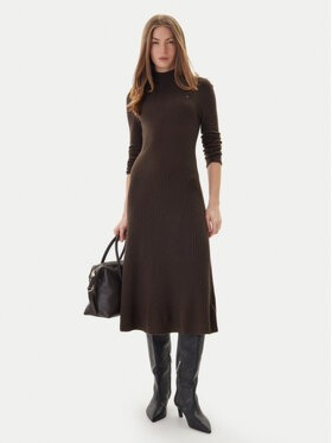 Tommy Hilfiger Sukienka dzianinowa WW0WW47303 Brązowy Regular Fit