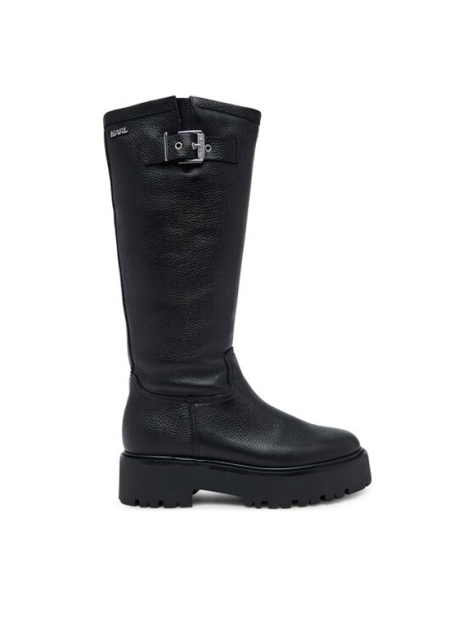 KARL LAGERFELD Kozaki Burly Biker KL43490W Czarny