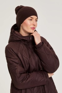 Czapka beanie brązowa