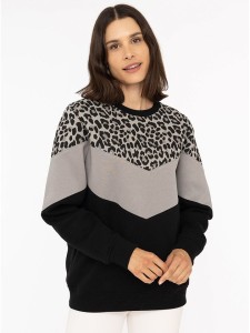 Zwillingsherz Bluza "Konny" w kolorze czarno-szarym rozmiar: L/XL