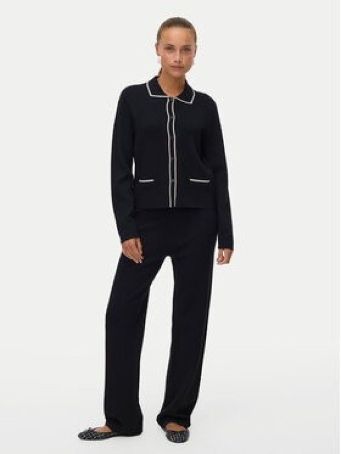 Vero Moda Spodnie dzianinowe Gold 10337637 Czarny Loose Fit