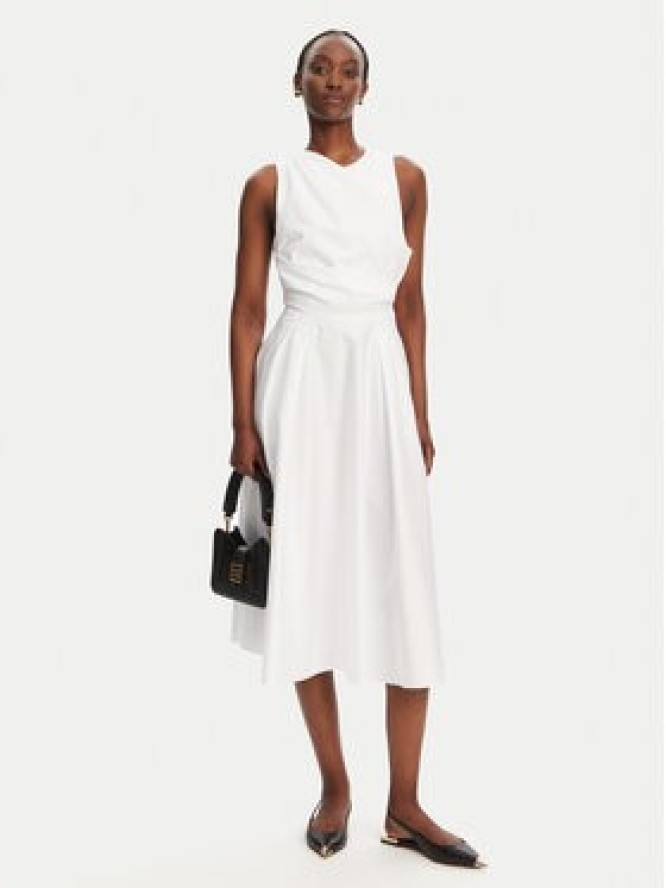 Elisabetta Franchi Sukienka koktajlowa ABT5252E2 100 Biały Regular Fit