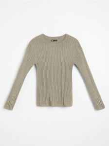 Dopasowany sweter z długimi rękawami - zielony