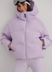 Damska kurtka narciarska pikowana, z puchem 700 cuin Cortina jasnolawendowa