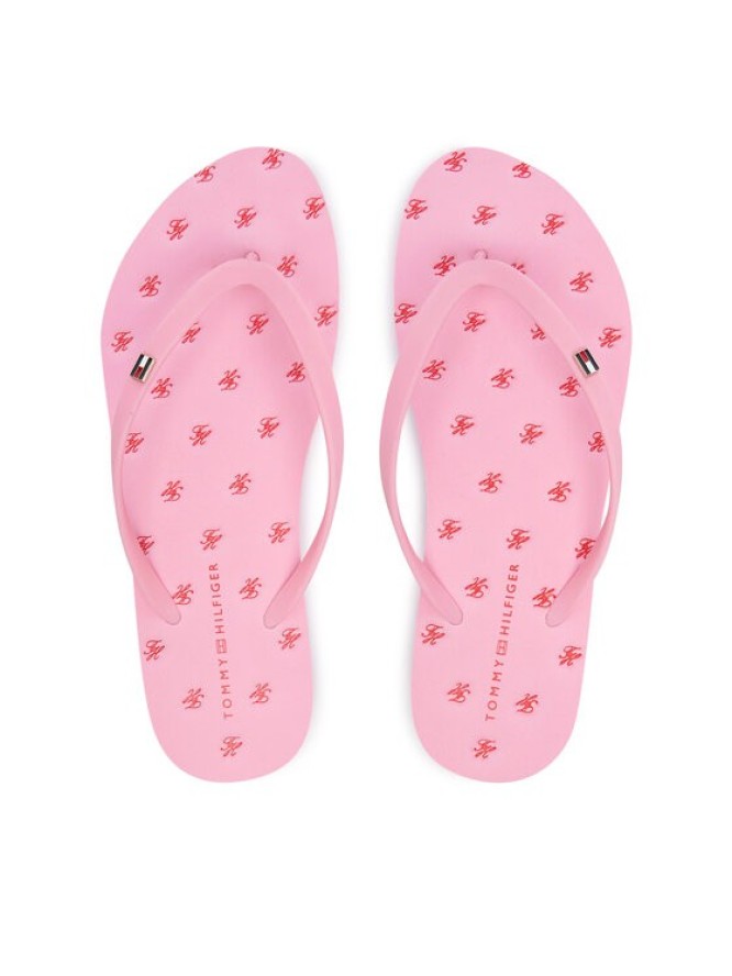 Tommy Hilfiger Japonki Repeat Logo Platform FW0FW09199 Różowy