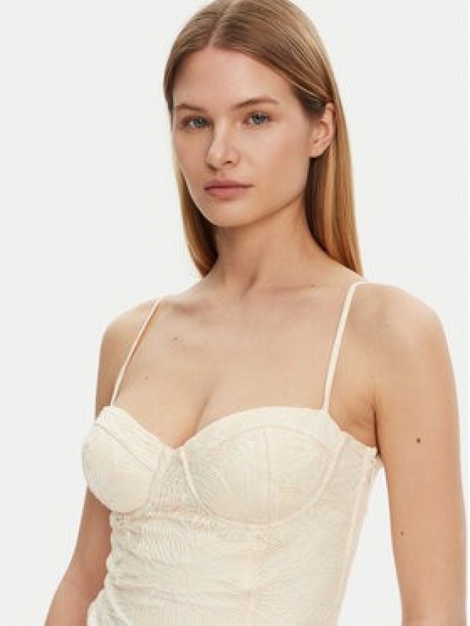 Guess Sukienka koktajlowa W5GK0N KCVJ0 Beżowy Regular Fit