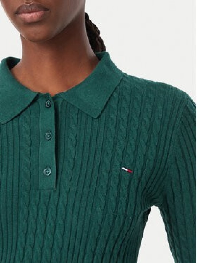 Tommy Jeans Sweter DW0DW23354 Zielony ciemny Slim Fit