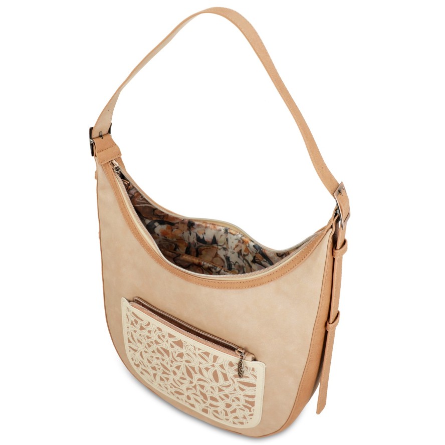 Beżowa Elegancka Damska Torebka Na Ramię Anekke Z Laleczką