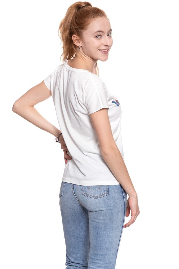 WRANGLER T SHIRT DAMSKI T-SHIRTS SS GRAPHIC OFFWH W7Z02EV02 112132143