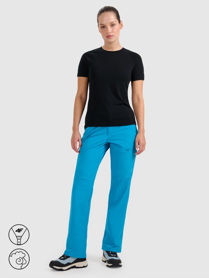 4F Koszulka trekkingowa z wełną merino damska - czarna M