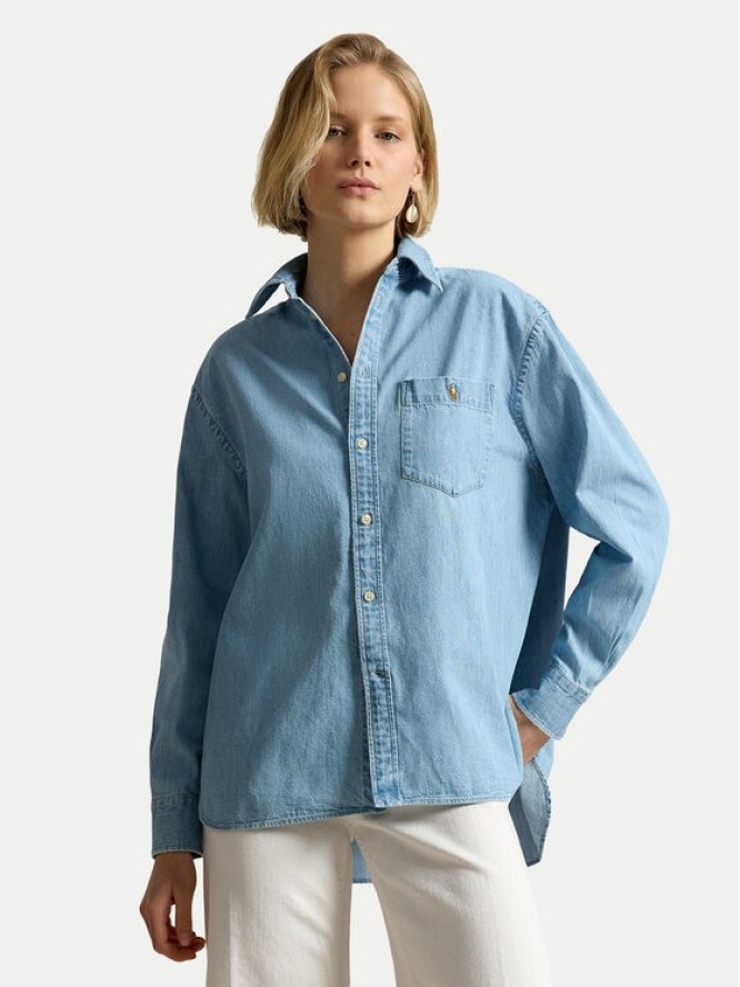 Polo Ralph Lauren Koszula jeansowa 211B17139001 Niebieski jasny Oversize