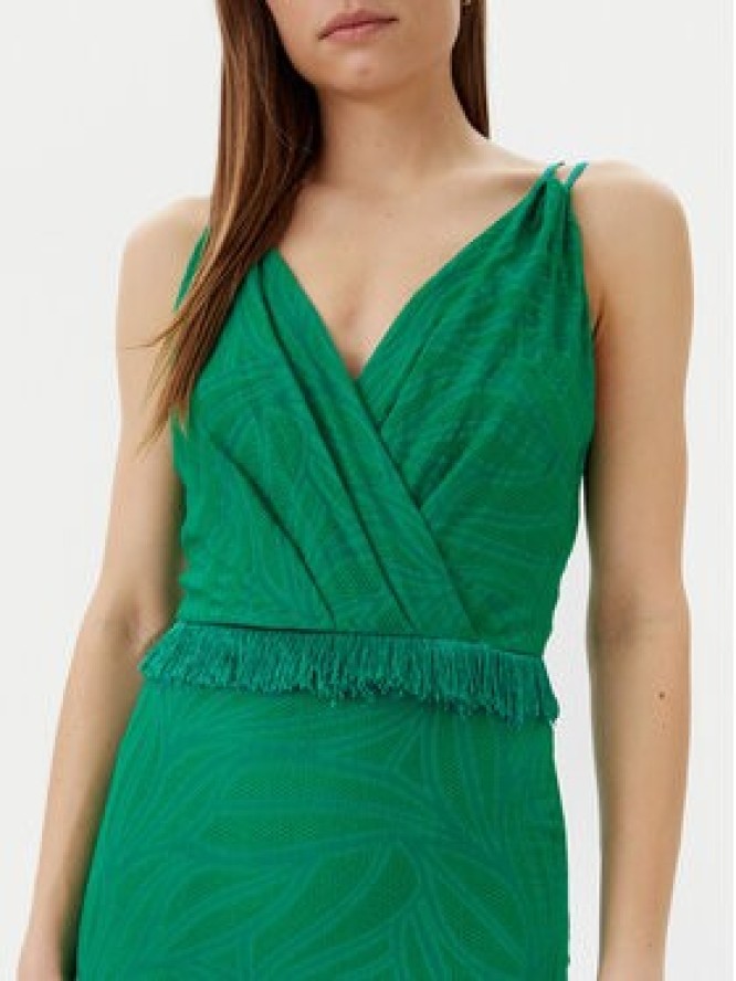 Simona Corsellini Sukienka koktajlowa P25CPAB02001 Zielony Slim Fit