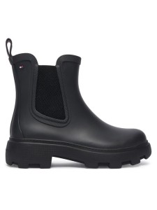 Tommy Hilfiger Kalosze Flag Cleated FW0FW09387 Czarny