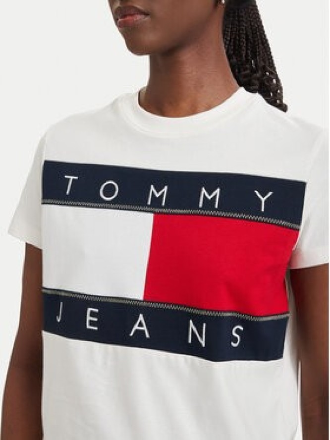 Tommy Jeans T-Shirt Flag DW0DW22818 Biały Regular Fit