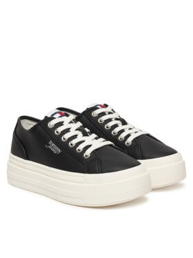 Tommy Jeans Sneakersy Tjw Flatform Sneaker Ltr EN0EN02964 Czarny