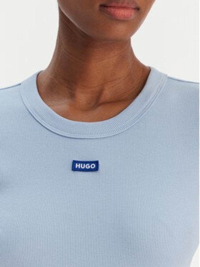 HUGO T-Shirt Easy 50523924 Błękitny Slim Fit