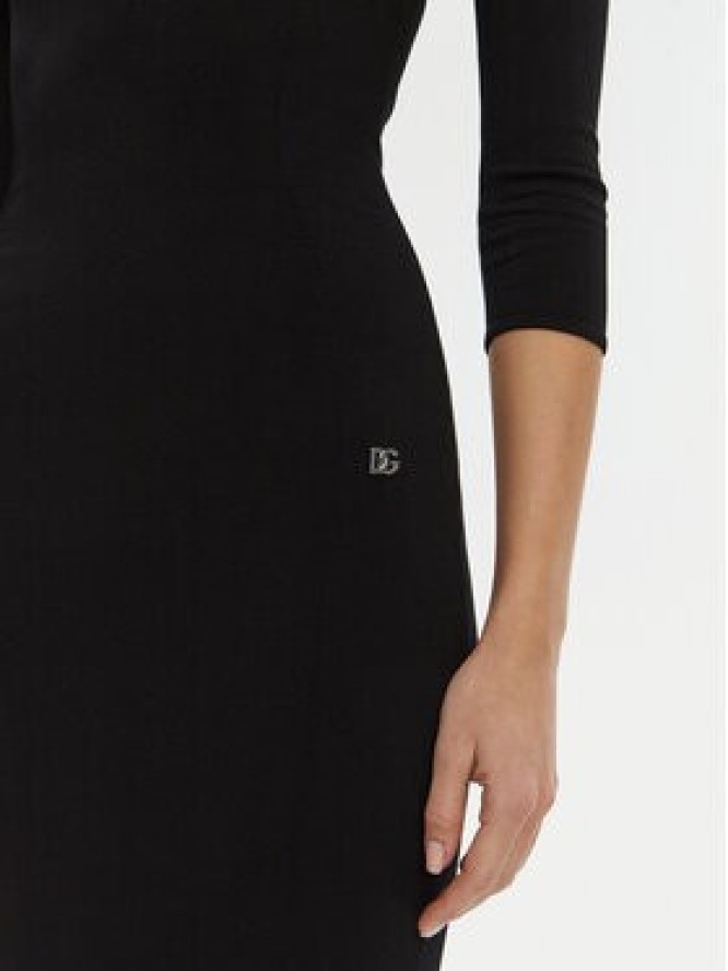 Dolce&Gabbana Sukienka dzianinowa FXS20T JFMEV N0000 Czarny Regular Fit