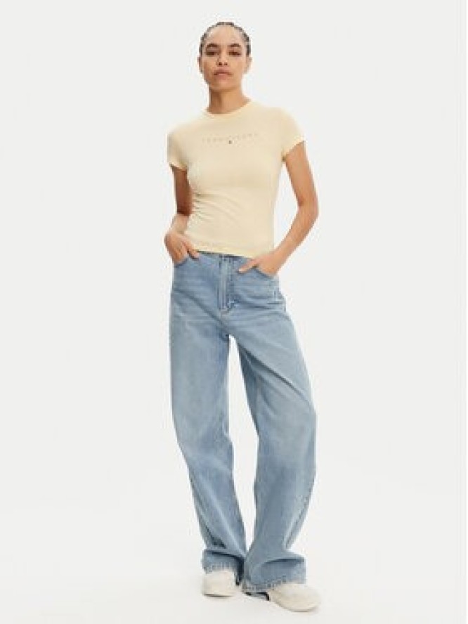 Tommy Jeans T-Shirt Tonal Linear DW0DW20315 Żółty Slim Fit