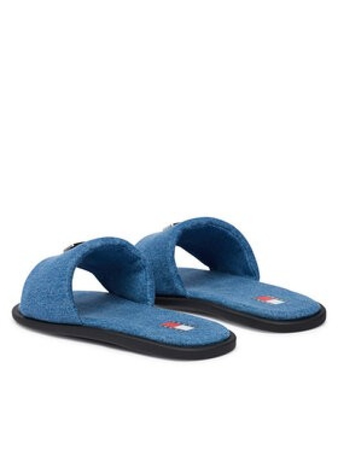 Tommy Jeans Klapki Tjw Padded Denim Casual Slide EN0EN03020 Niebieski