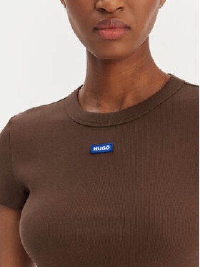 HUGO T-Shirt Baby 50510749 Brązowy Slim Fit