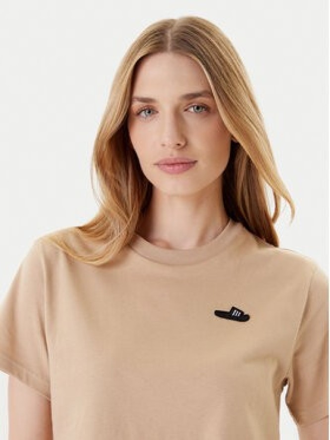 adidas T-Shirt Slide Graphic JZ1037 Beżowy Regular Fit