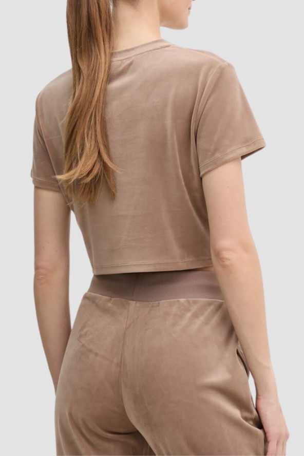 GUESS Brązowy top damski Couture Tee, Rozmiar L