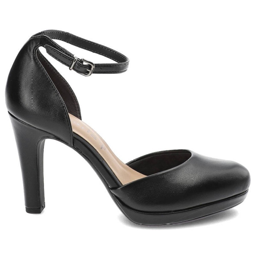 Czarne Sandały Tamaris Eleganckie Damskie Obuwie