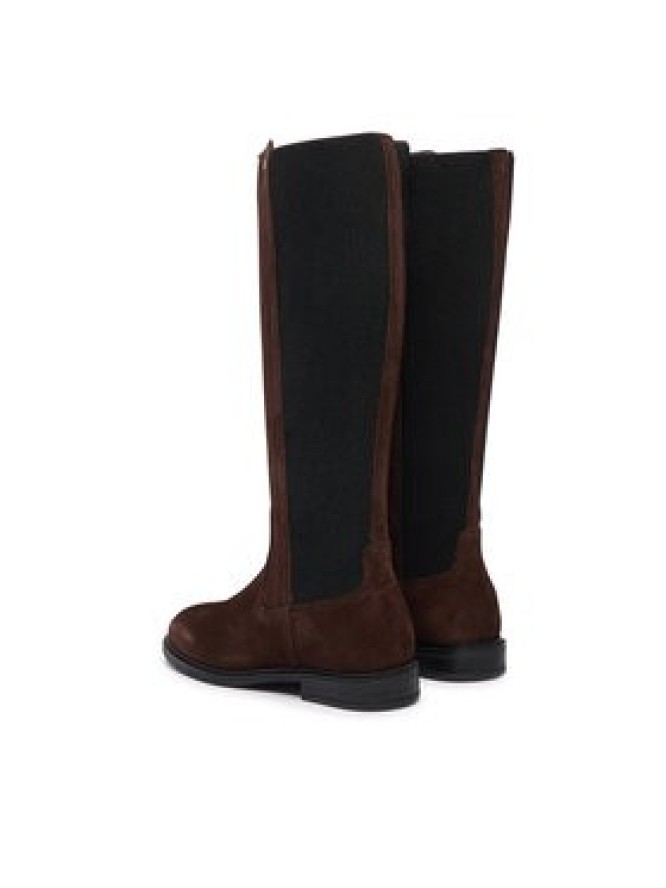 Tommy Hilfiger Kozaki Enamel Flag Suede High Chelsea FW0FW09574 Brązowy ciemny