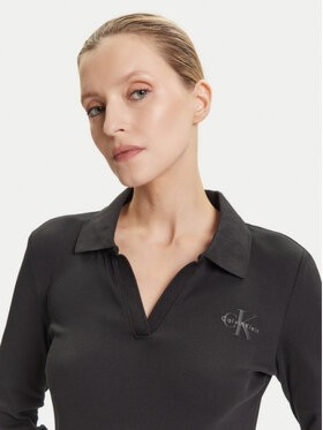 Calvin Klein Jeans Sukienka codzienna Monologo LV047D214G Czarny Slim Fit