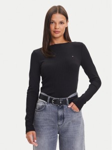 Tommy Hilfiger Bluzka WW0WW47309 Czarny Slim Fit