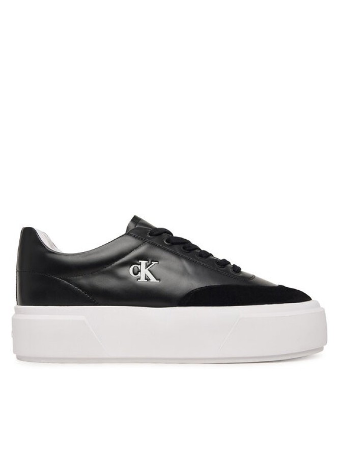 Calvin Klein Sneakersy Flatform Lace Up Tcap Lth-Su HW0HW03438 Czarny