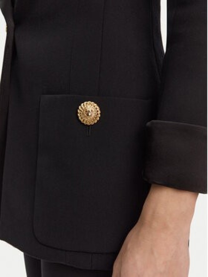 Balmain Marynarka DF1SE095ME54 Czarny Regular Fit