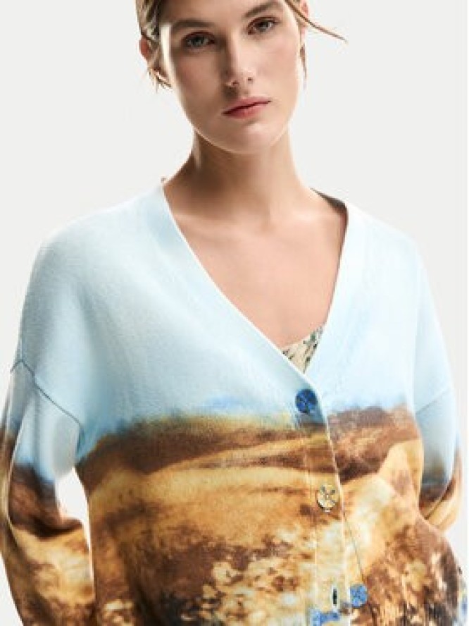 Desigual Kardigan Sun 26SWJF18 Niebieski jasny Regular Fit