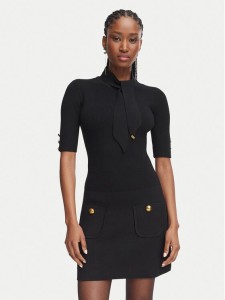 Elisabetta Franchi Sukienka koktajlowa AM-04S-66E2-V450 Czarny Slim Fit