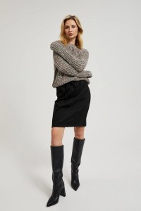 Spódnica z wiązaniem i kieszeniami czarna