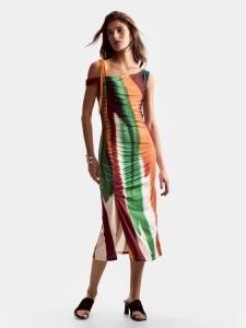 Desigual Sukienka letnia Paint Lacroix 26SWVK17 Kolorowy Slim Fit