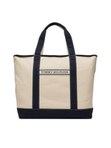 Tommy Hilfiger Torebka Th Summer Canvas Tote AW0AW17421 Beżowy