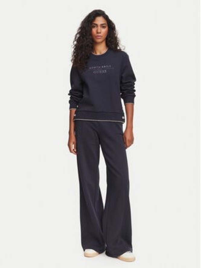 Guess Spodnie dresowe W6YB31 K5319 Granatowy Wide Leg