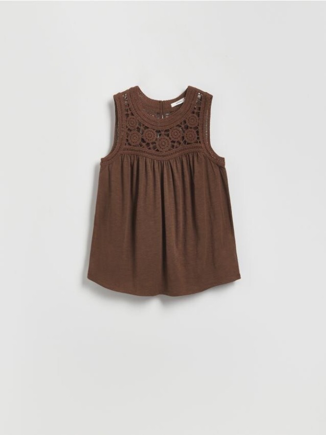 Bluzka z modalem - ciemnobrązowy