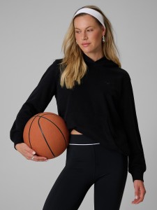 4F Bluza dresowa relaxed z kapturem damska - czarna XS