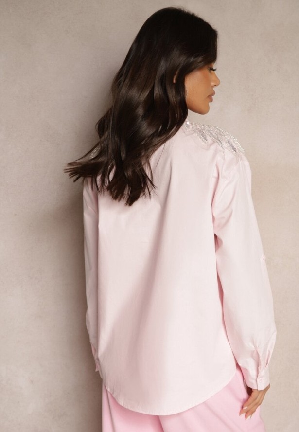 Różowa Bawełniana Koszula z Cekinami Donithiel