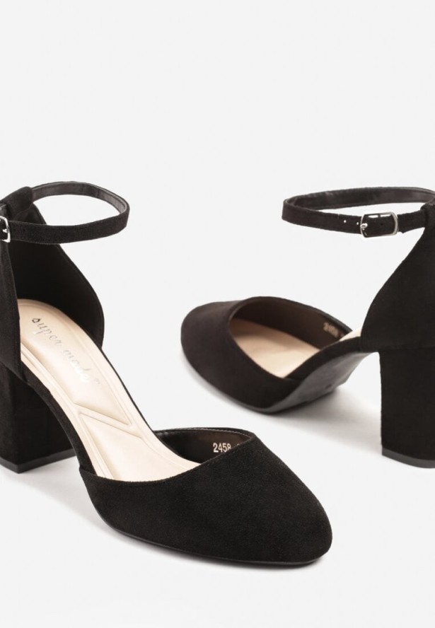 Czarne Klasyczne Czółenka na Słupku Denirea