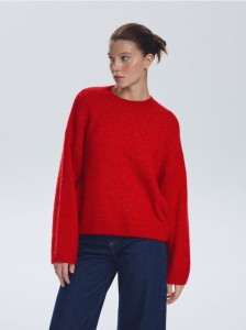Sweter z alpaką - czerwony
