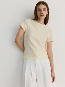 T-shirt w sportowym stylu - jasnożółty