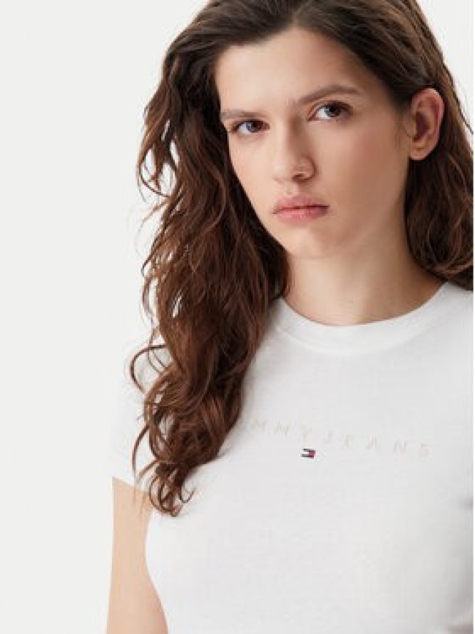 Tommy Jeans T-Shirt Tonal Linear DW0DW20315 Écru Slim Fit